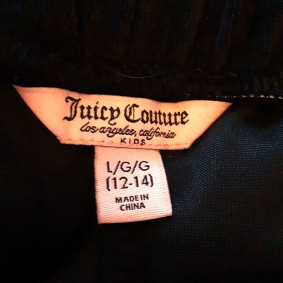 Juicy Couture Stretch Velour Leggings Black Size L (Girls 12-14) - Picture 2 of 6